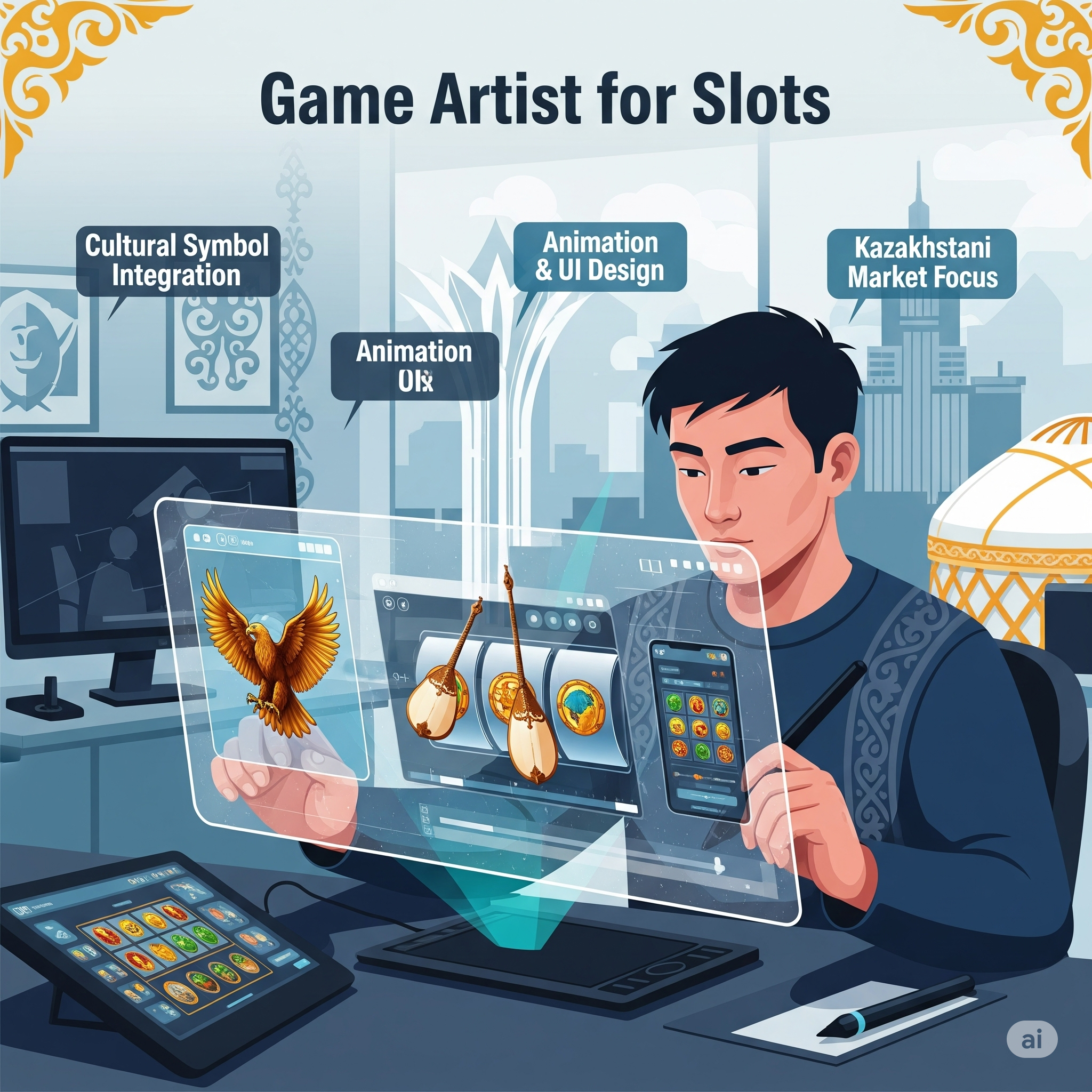 Game Artist для слотов: особенности создания казино-графики в Казахстане